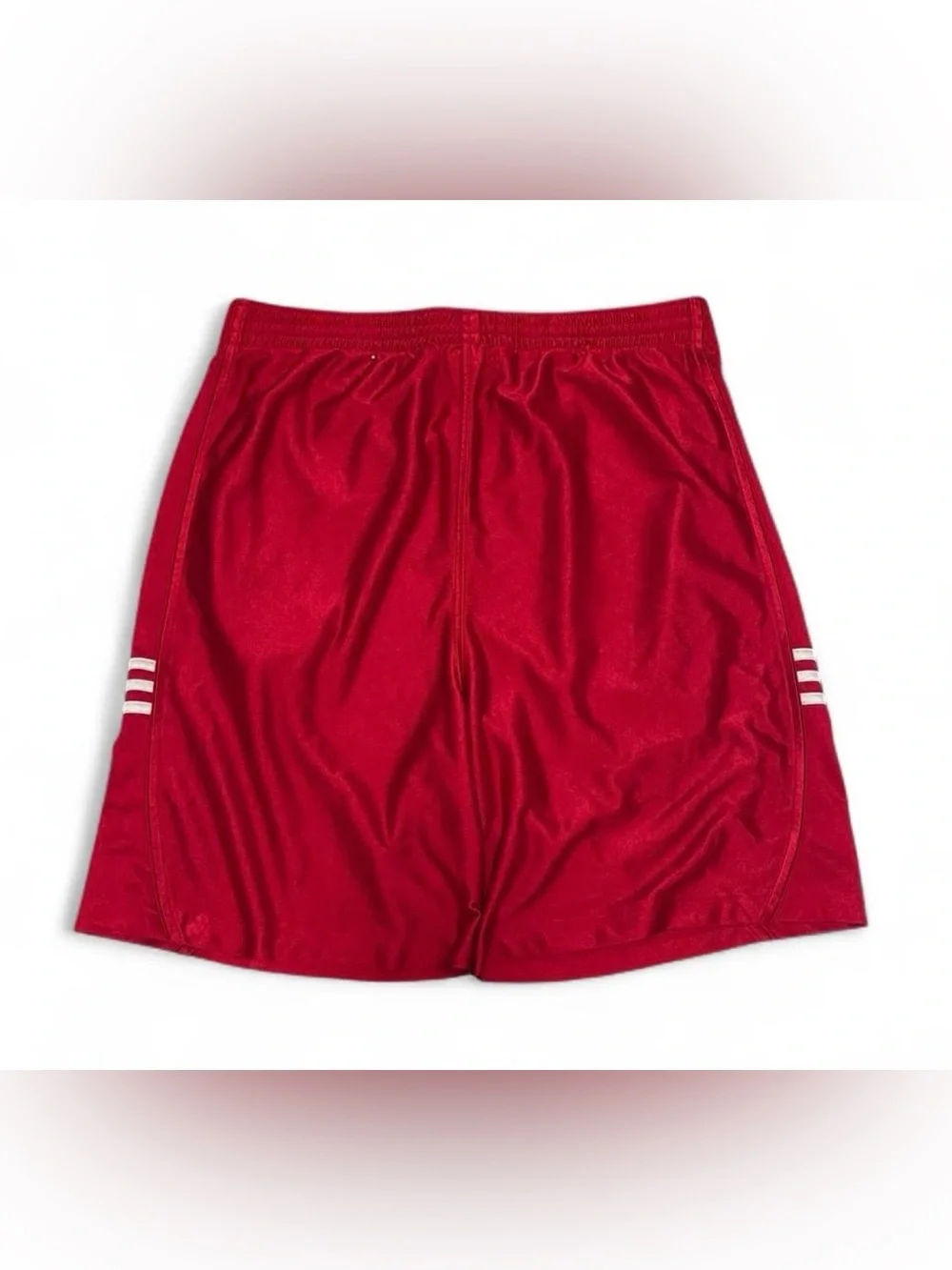 Adidas Red White 3 Stripe Gym Training Shorts Mens Large Baggy Loose VTG Y2K